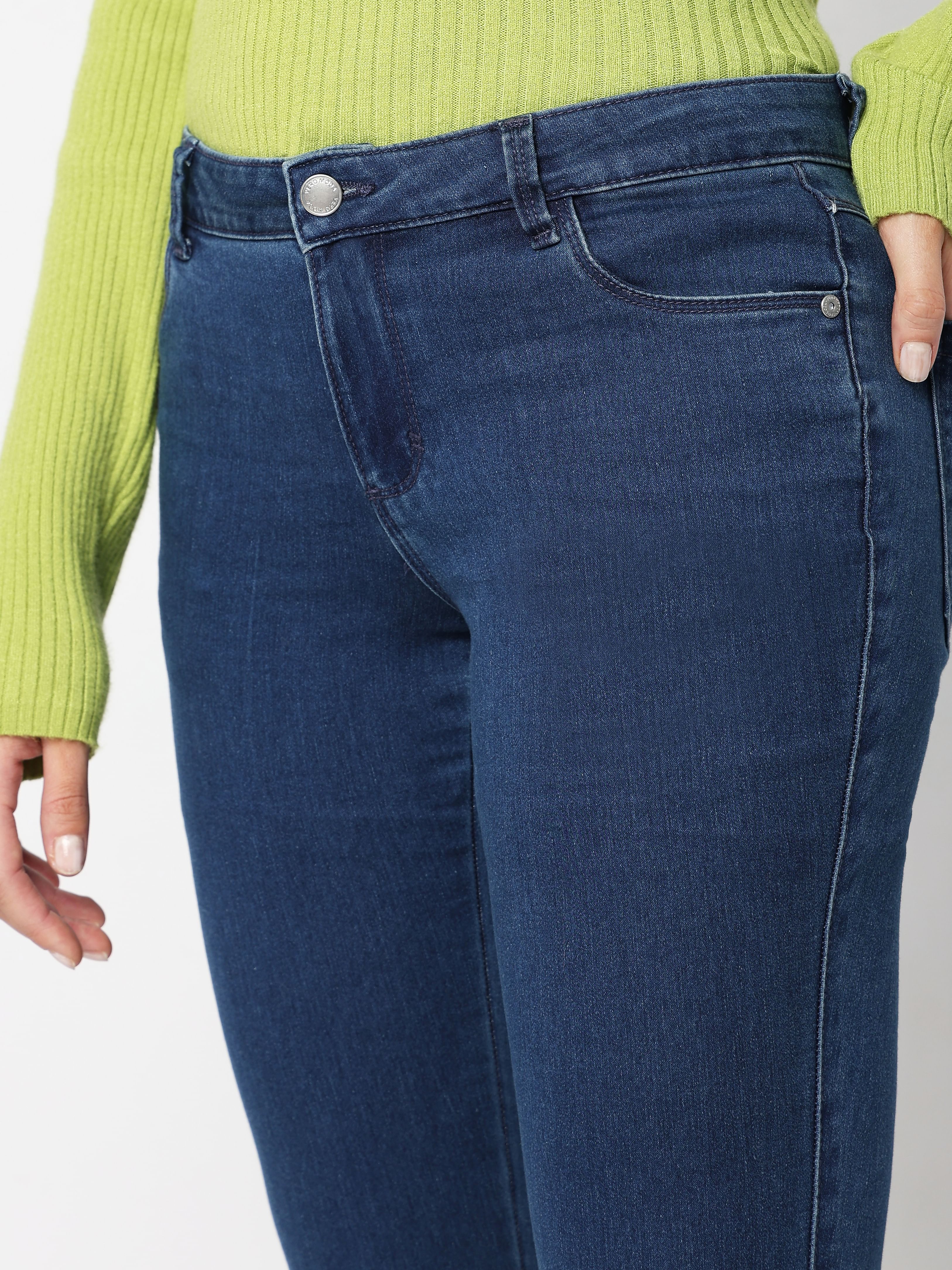 Blue Mid Rise Wendy Skinny Jeggings - Image 6
