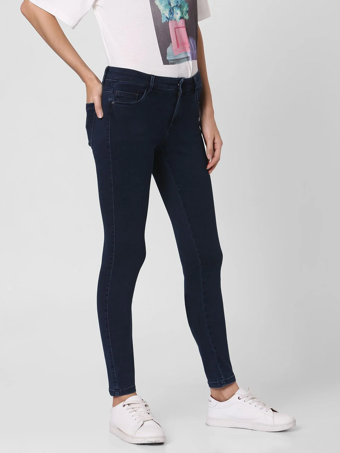 Dark Blue Mid Rise Wendy Skinny Jeggings - Image 3
