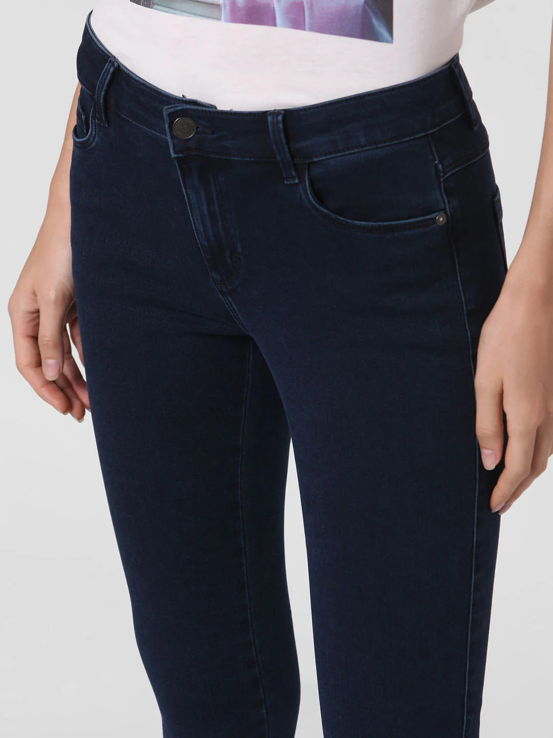 Dark Blue Mid Rise Wendy Skinny Jeggings - Image 5