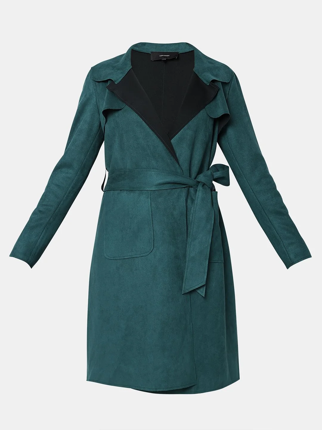 Green Faux Suede Long Jacket - Image 7