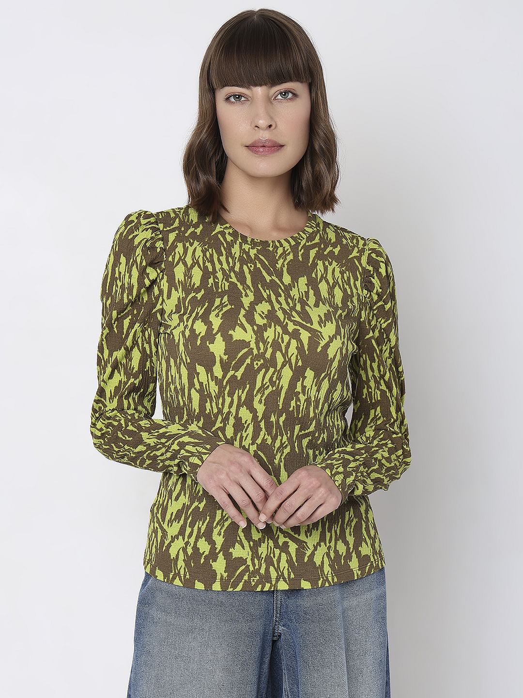 Green & Brown Printed Top - Image 2