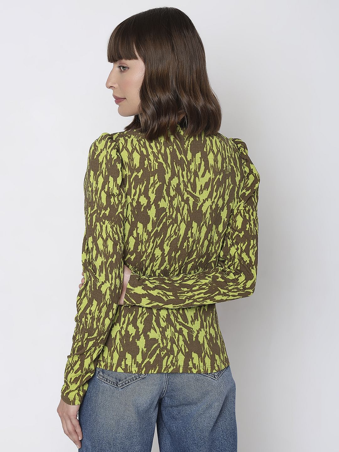Green & Brown Printed Top - Image 4