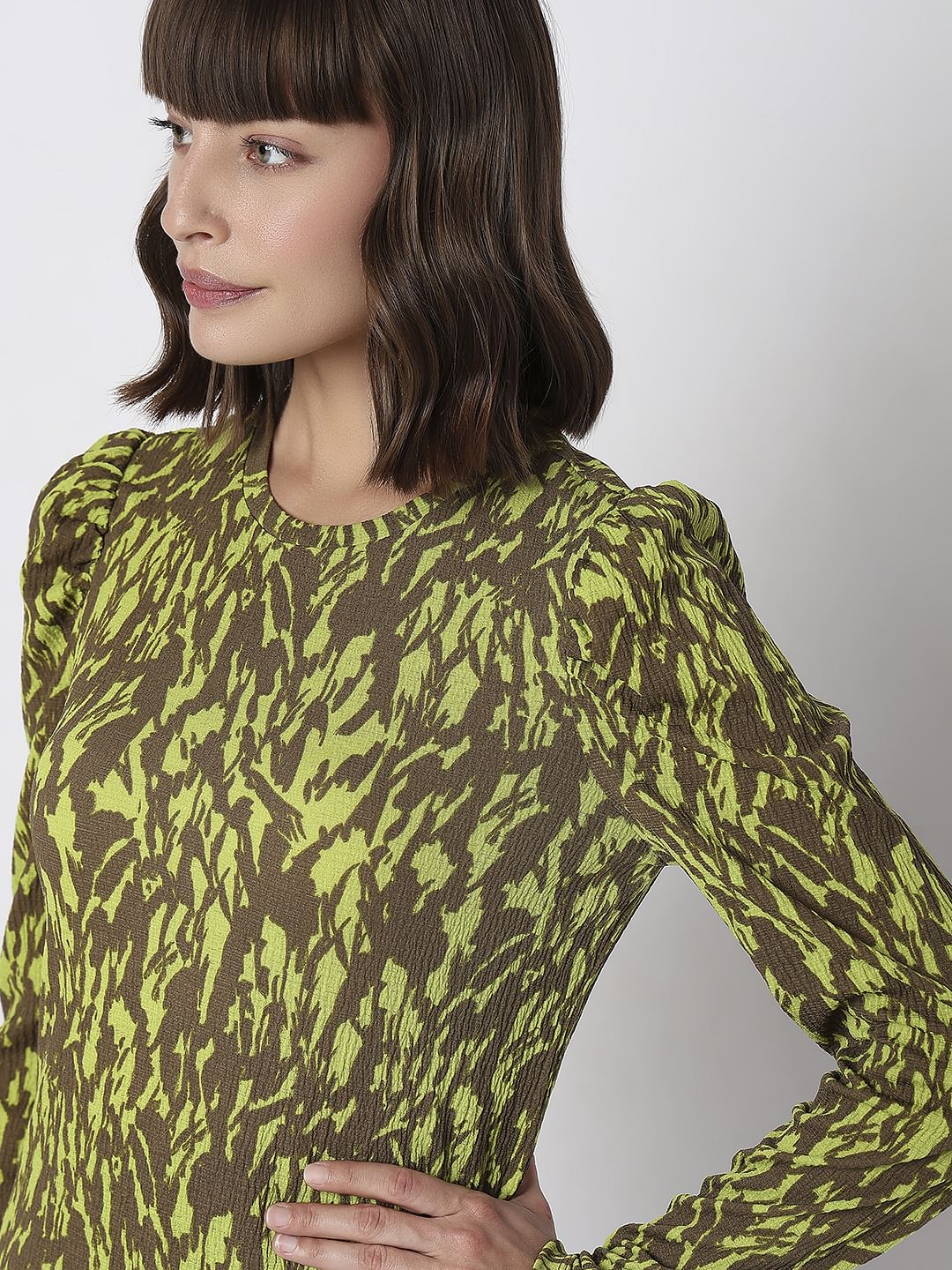 Green & Brown Printed Top - Image 6