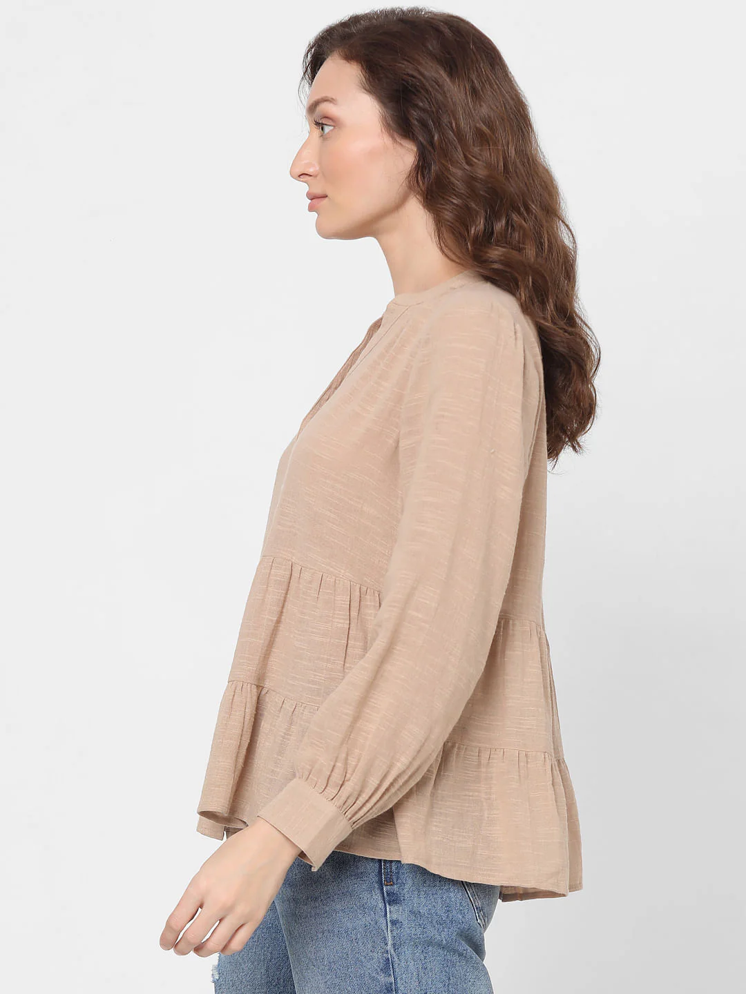 Beige Peplum Top - Image 3