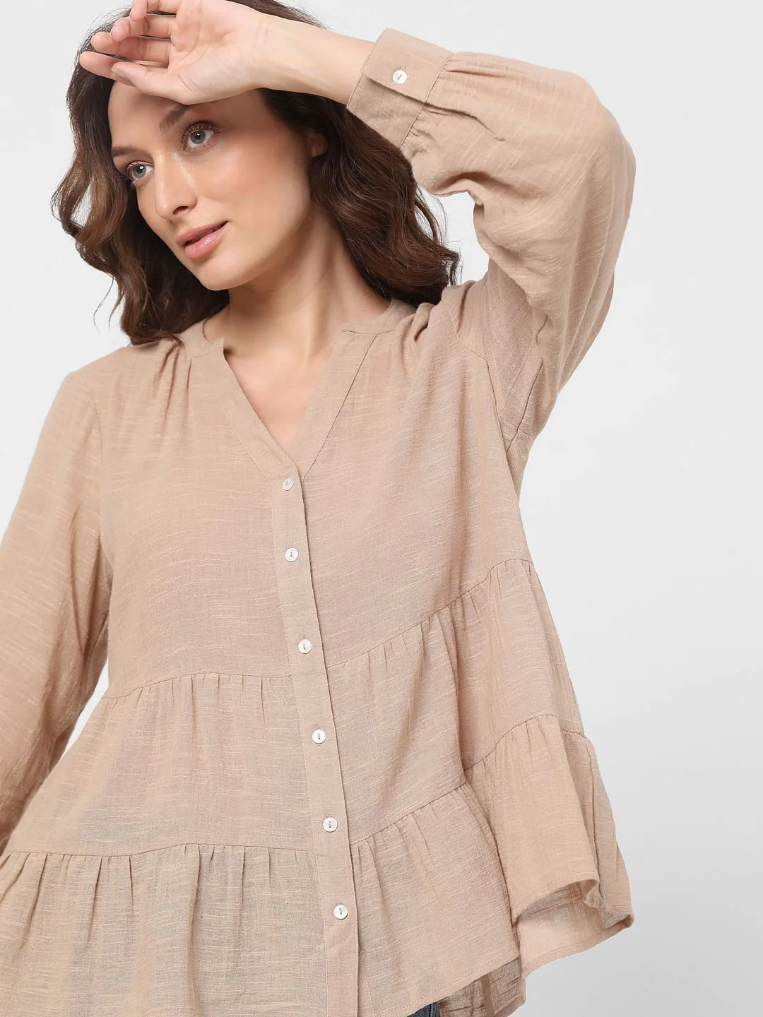 Beige Peplum Top - Image 8