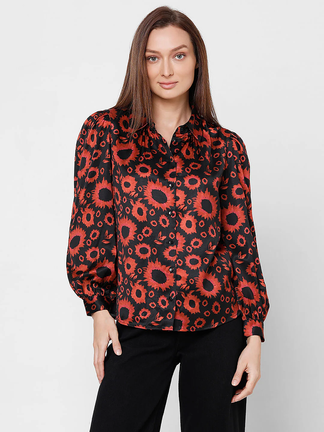Burnt Orange Floral Shirt - Image 2
