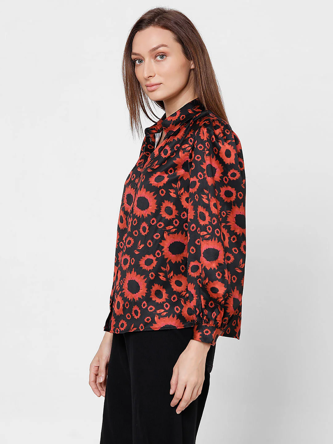 Burnt Orange Floral Shirt - Image 3
