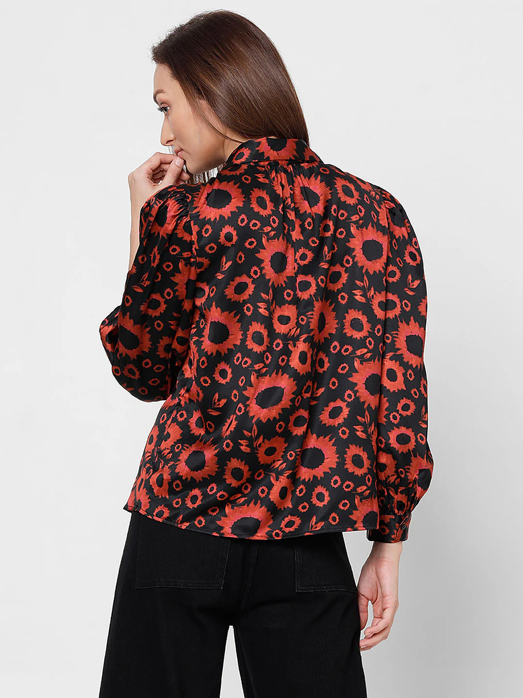 Burnt Orange Floral Shirt - Image 4