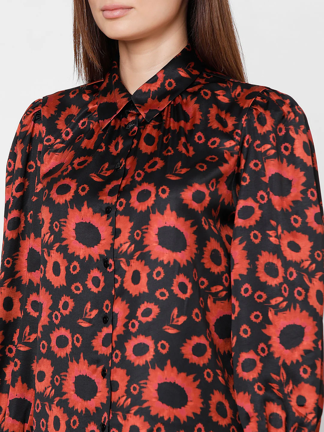 Burnt Orange Floral Shirt - Image 6