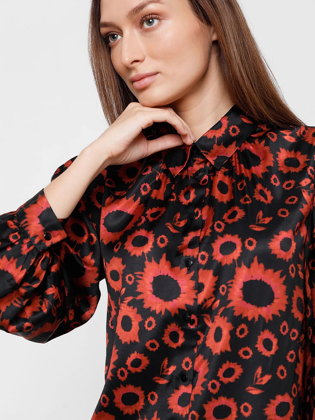 Burnt Orange Floral Shirt - Image 8