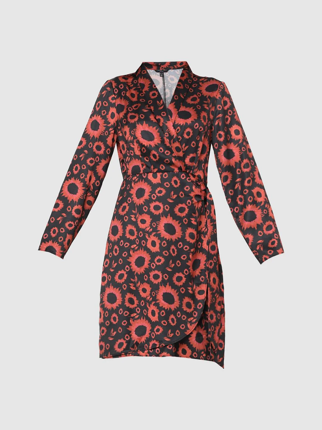 Orange Printed Fit & Flare Dress - Image 7