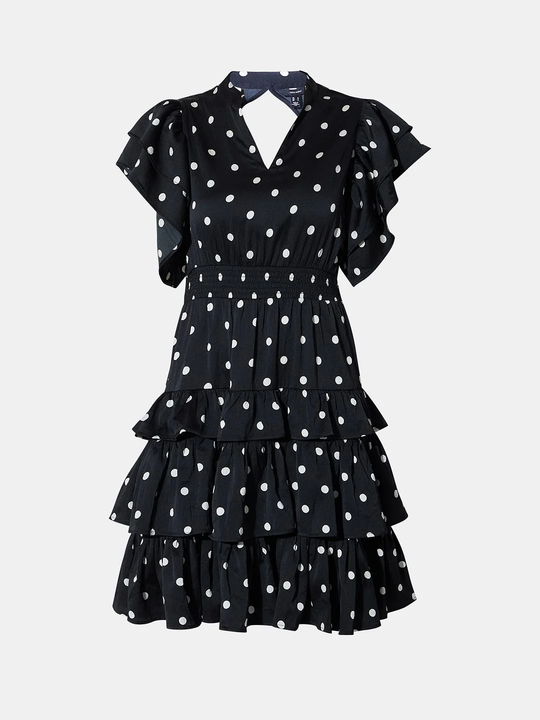 Black Polka Dot Tiered Dress - Image 7