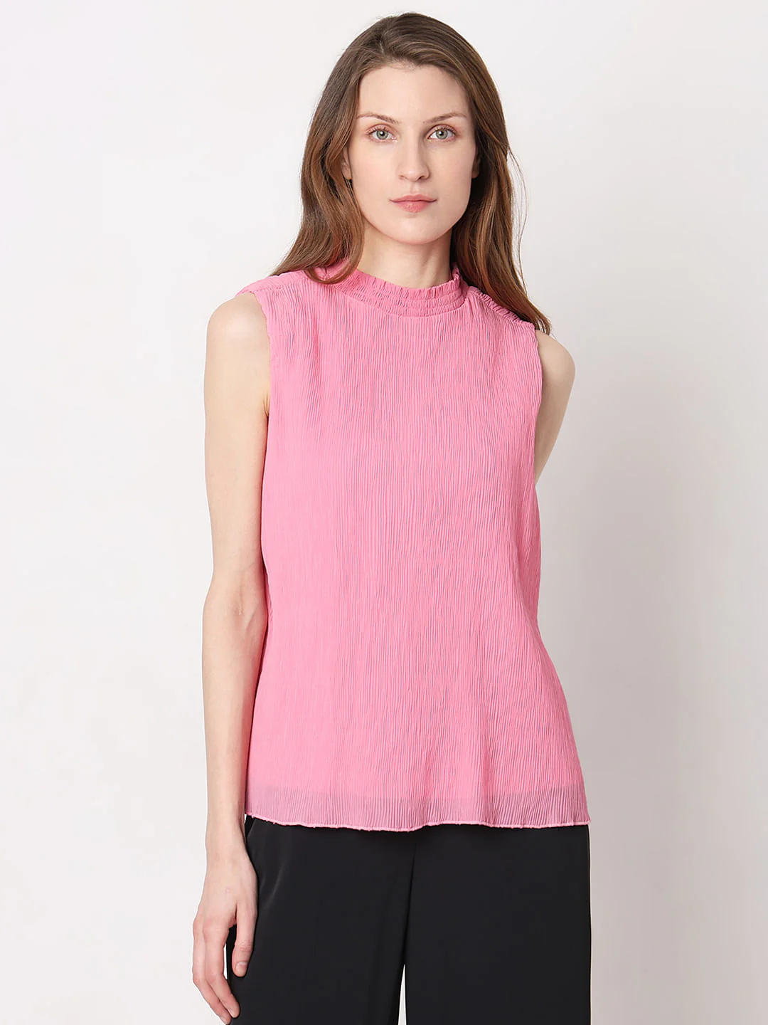 Pink Plisse Pleats Top - Image 2