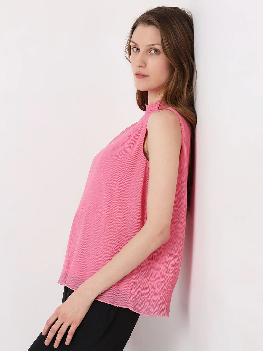 Pink Plisse Pleats Top - Image 3
