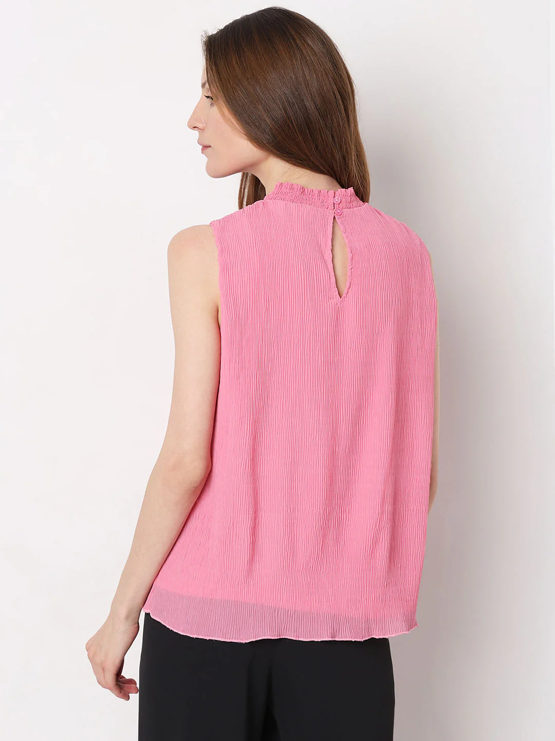 Pink Plisse Pleats Top - Image 4