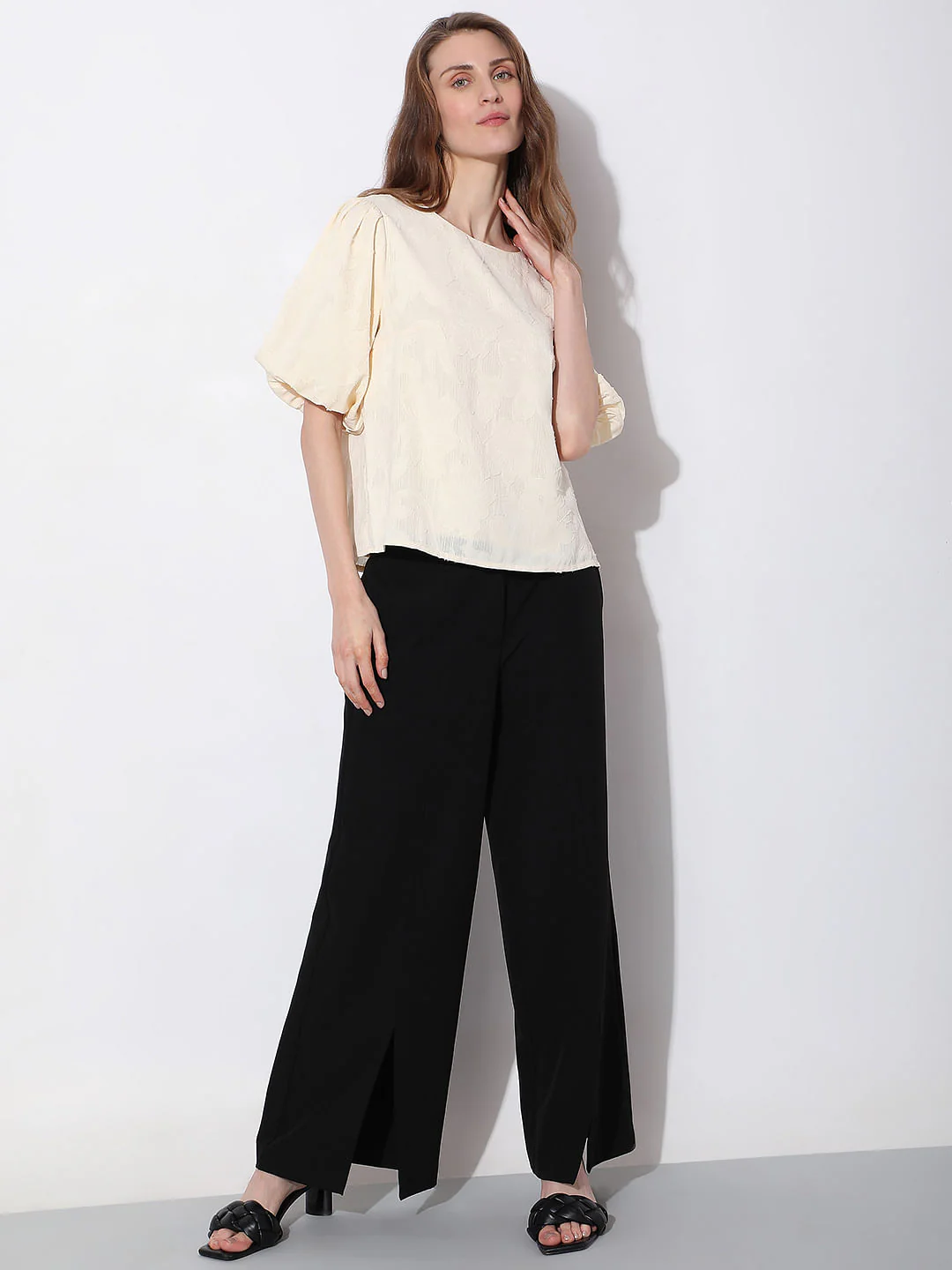 Beige Puff Sleeves Top - Image 5