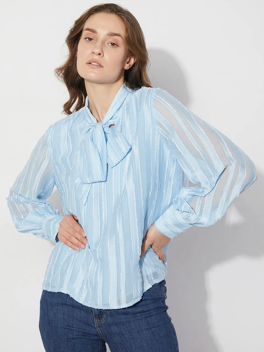 Light Blue Striped Top - Image 2