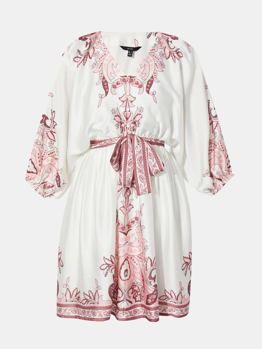 White Boho Print Fit & Flare Dress - Image 7