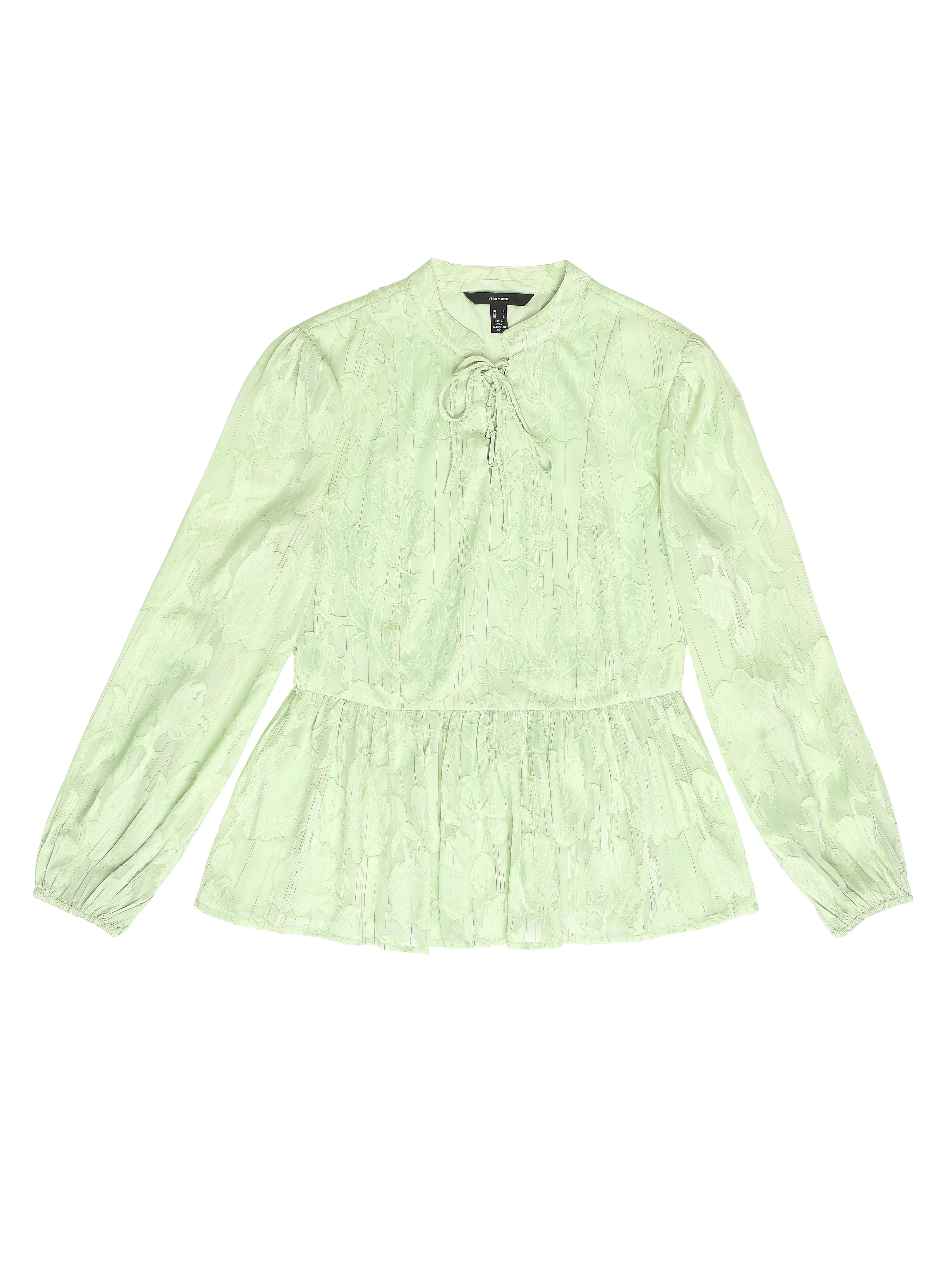 Green Floral Peplum Top - Image 7