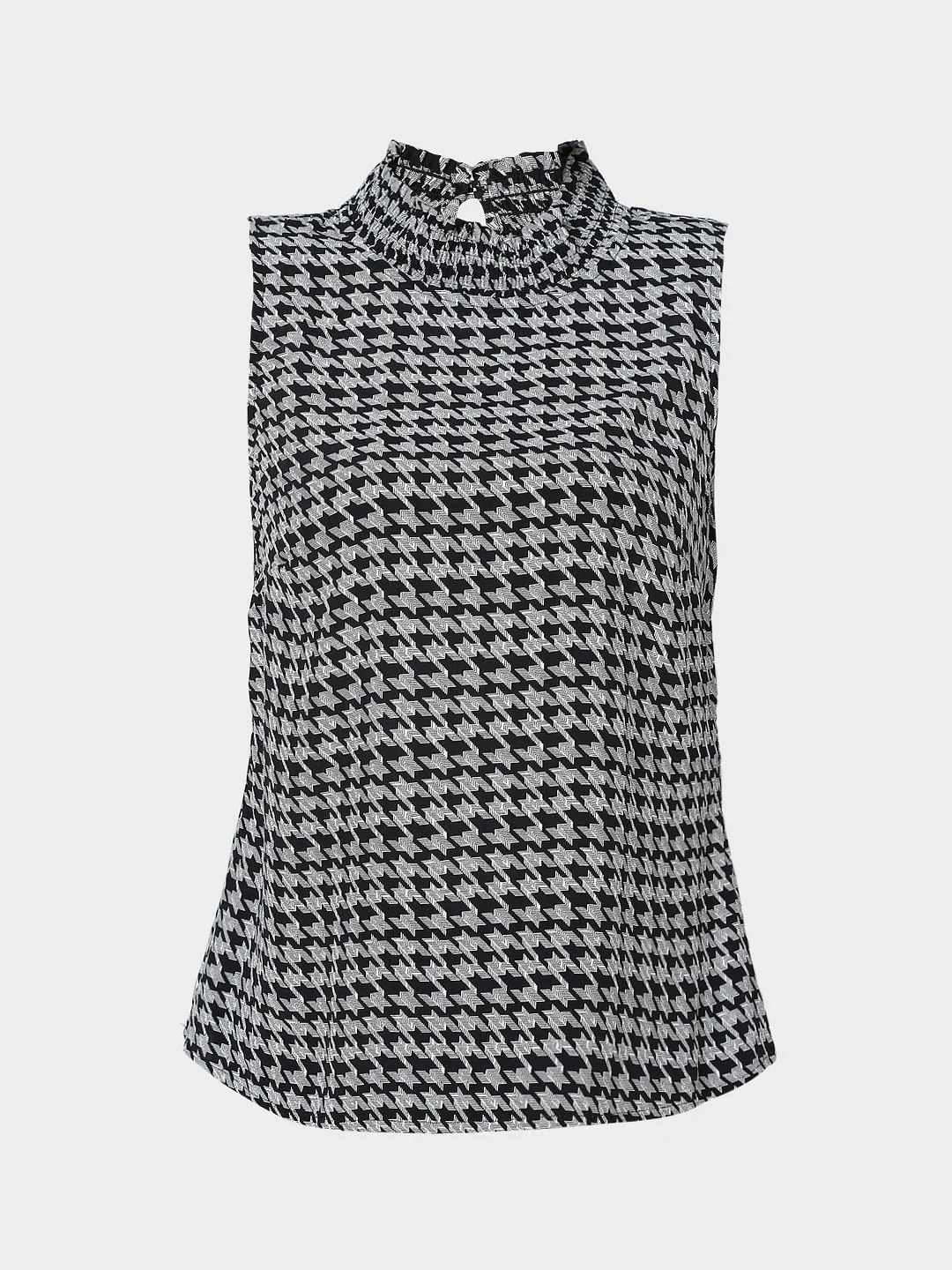 Grey Houndstooth Print Top - Image 7