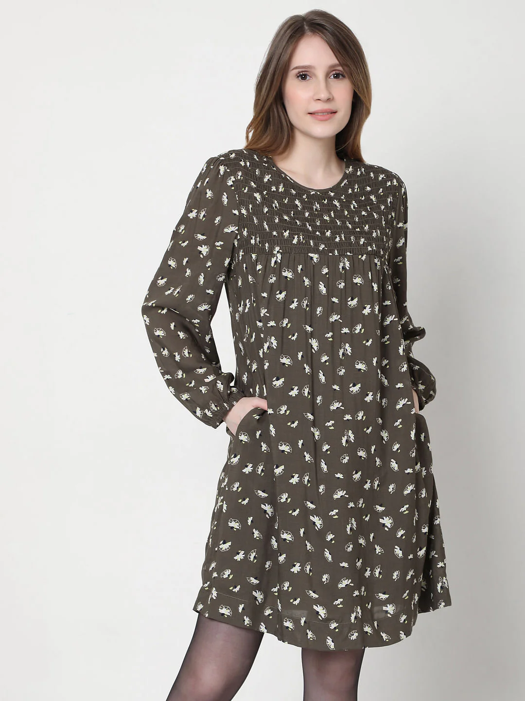 Green Floral Shift Dress - Image 2