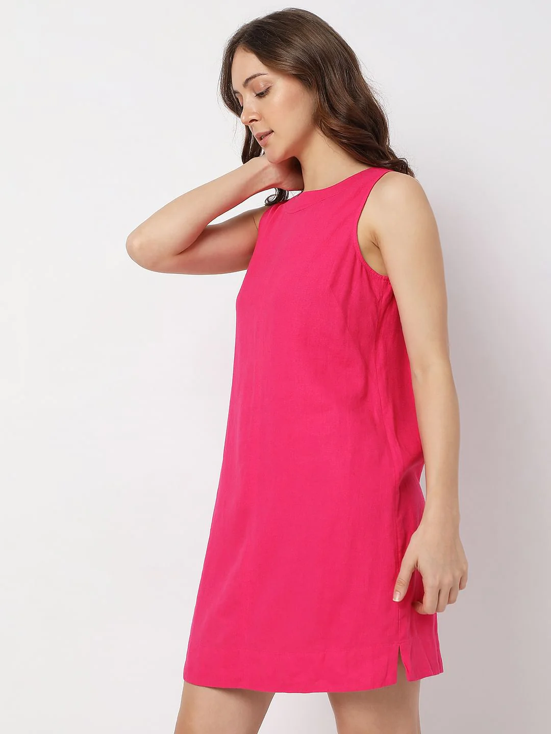 Pink Linen Shift Dress - Image 3