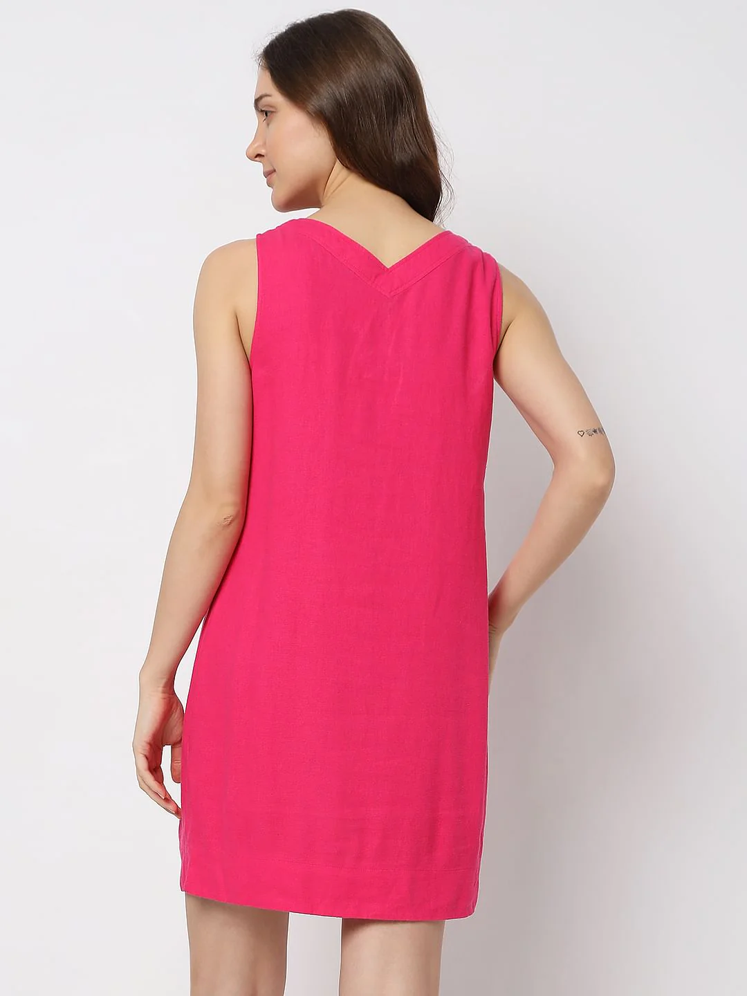 Pink Linen Shift Dress - Image 4