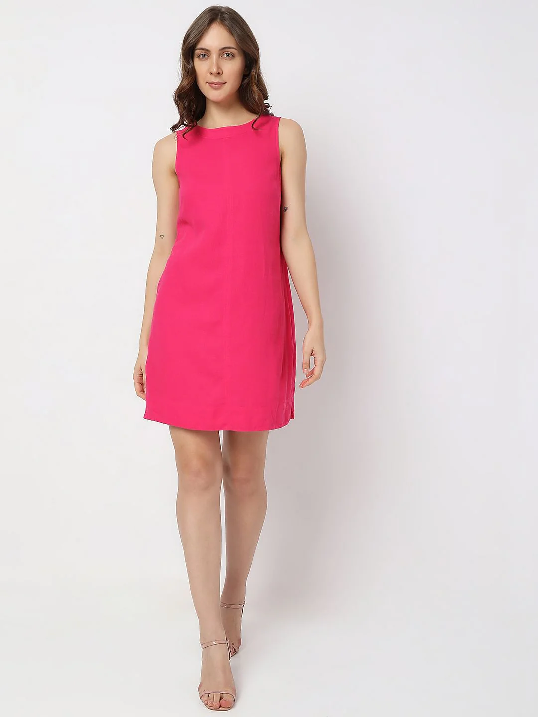Pink Linen Shift Dress - Image 5