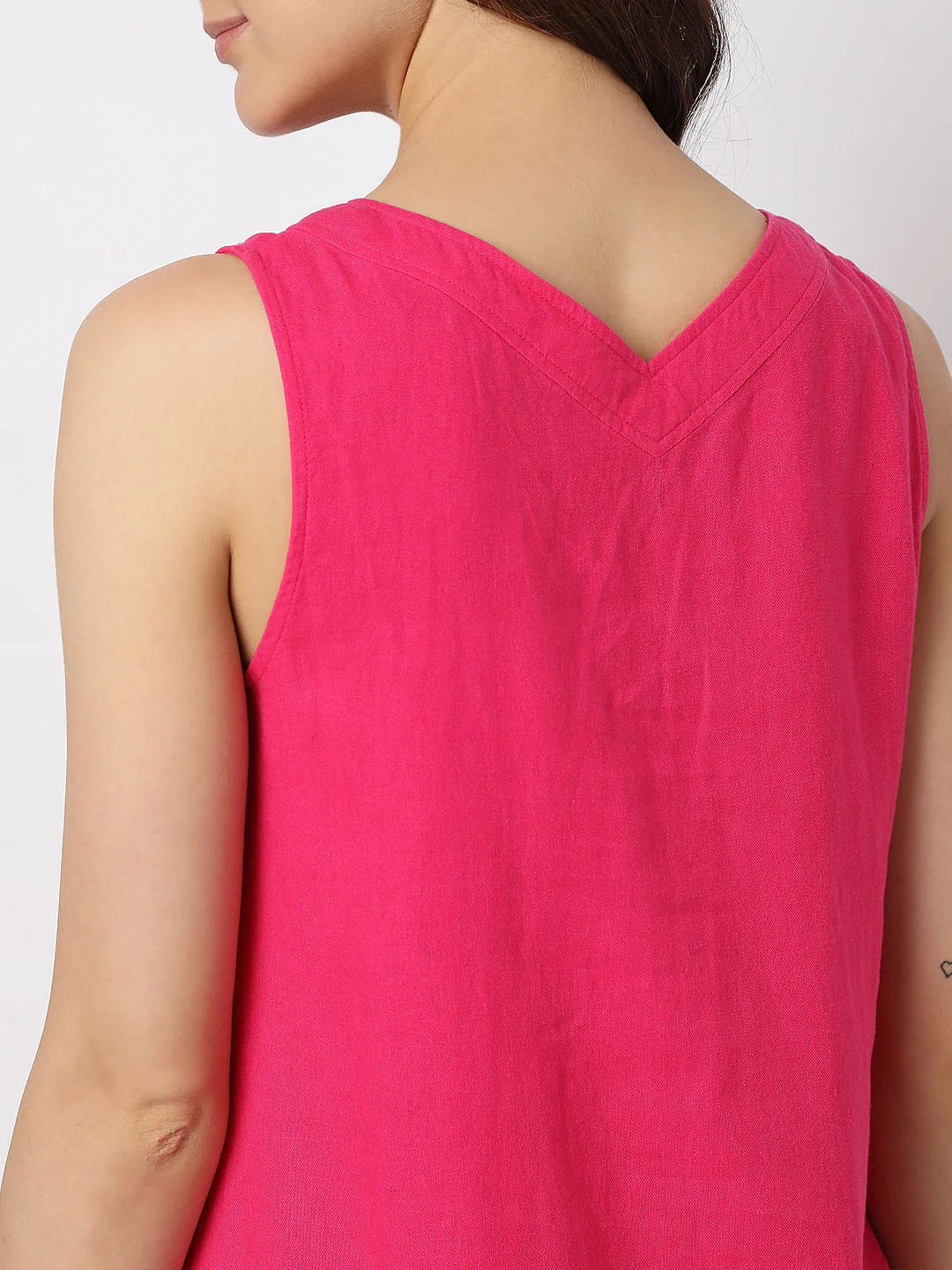 Pink Linen Shift Dress - Image 6