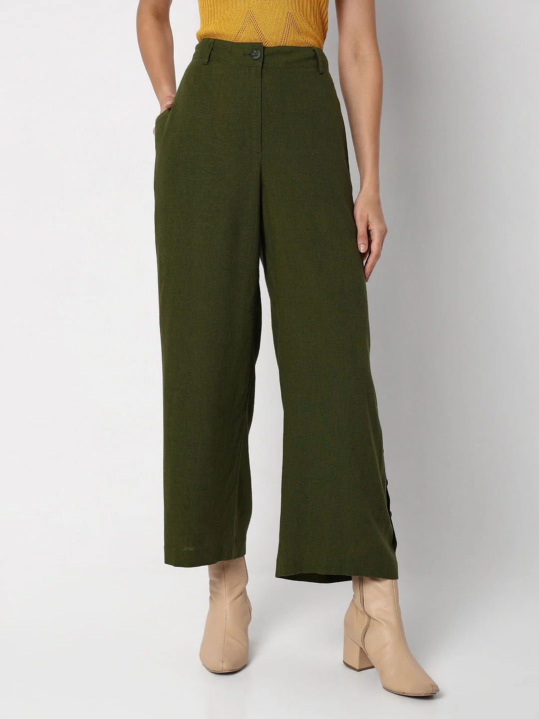 Green High Rise Pants - Image 2