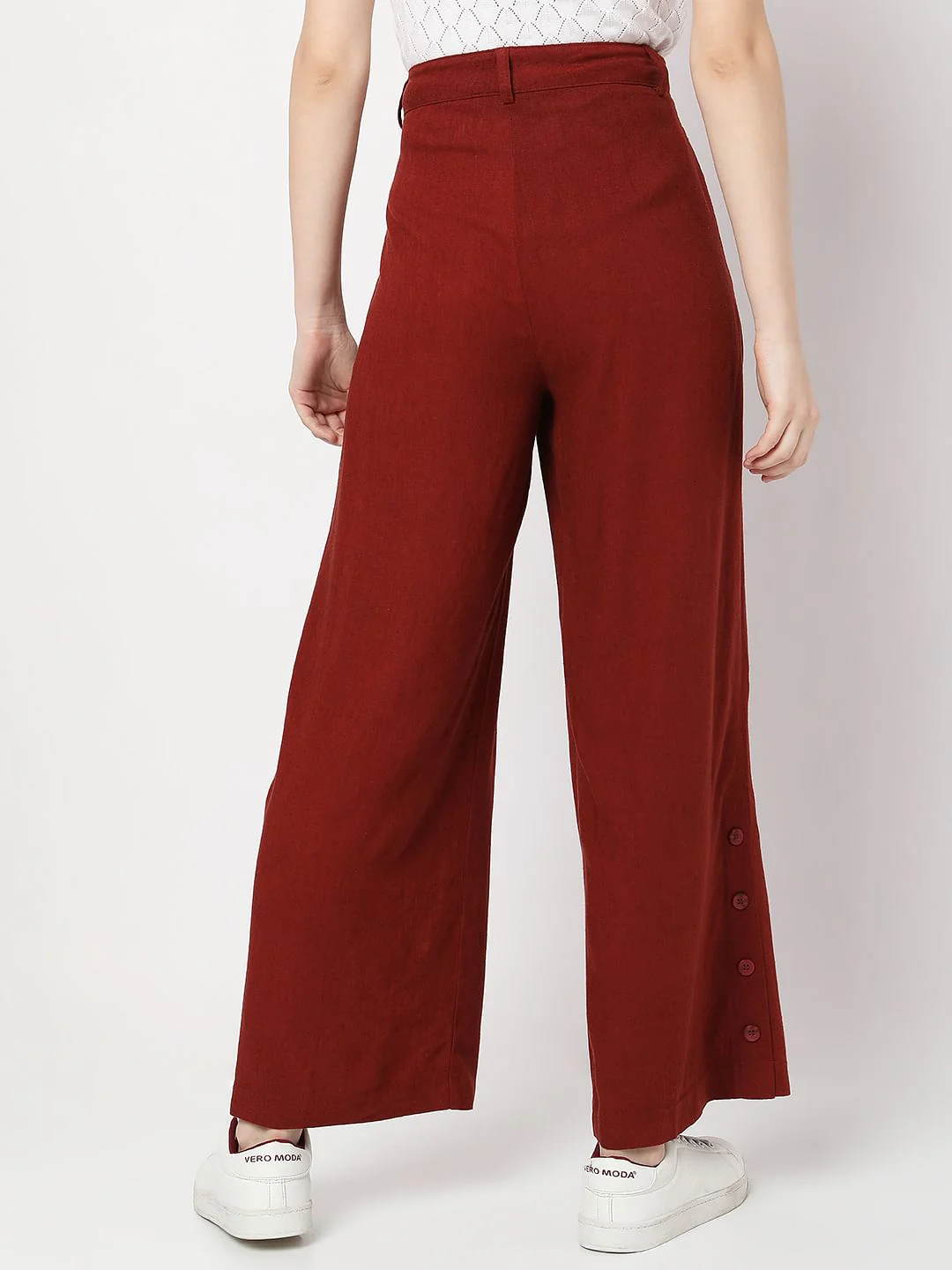 Red High Rise Pants - Image 4