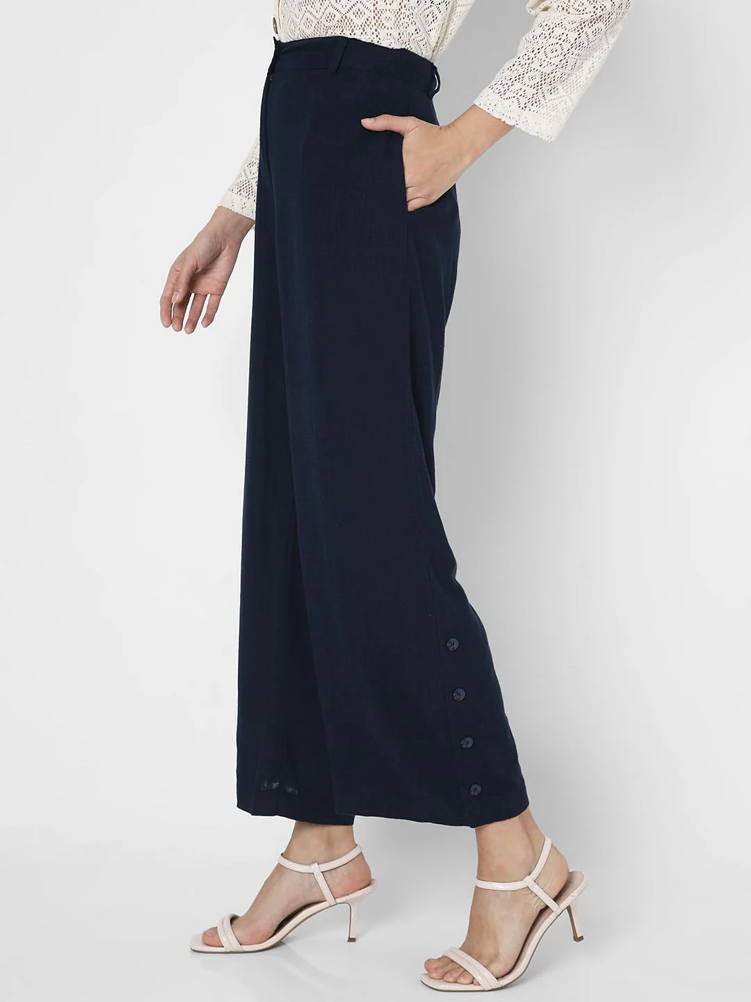 Navy Blue High Rise Pants - Image 3