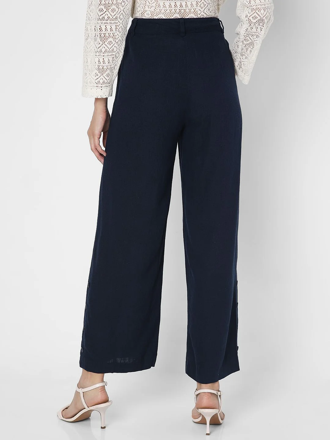 Navy Blue High Rise Pants - Image 4