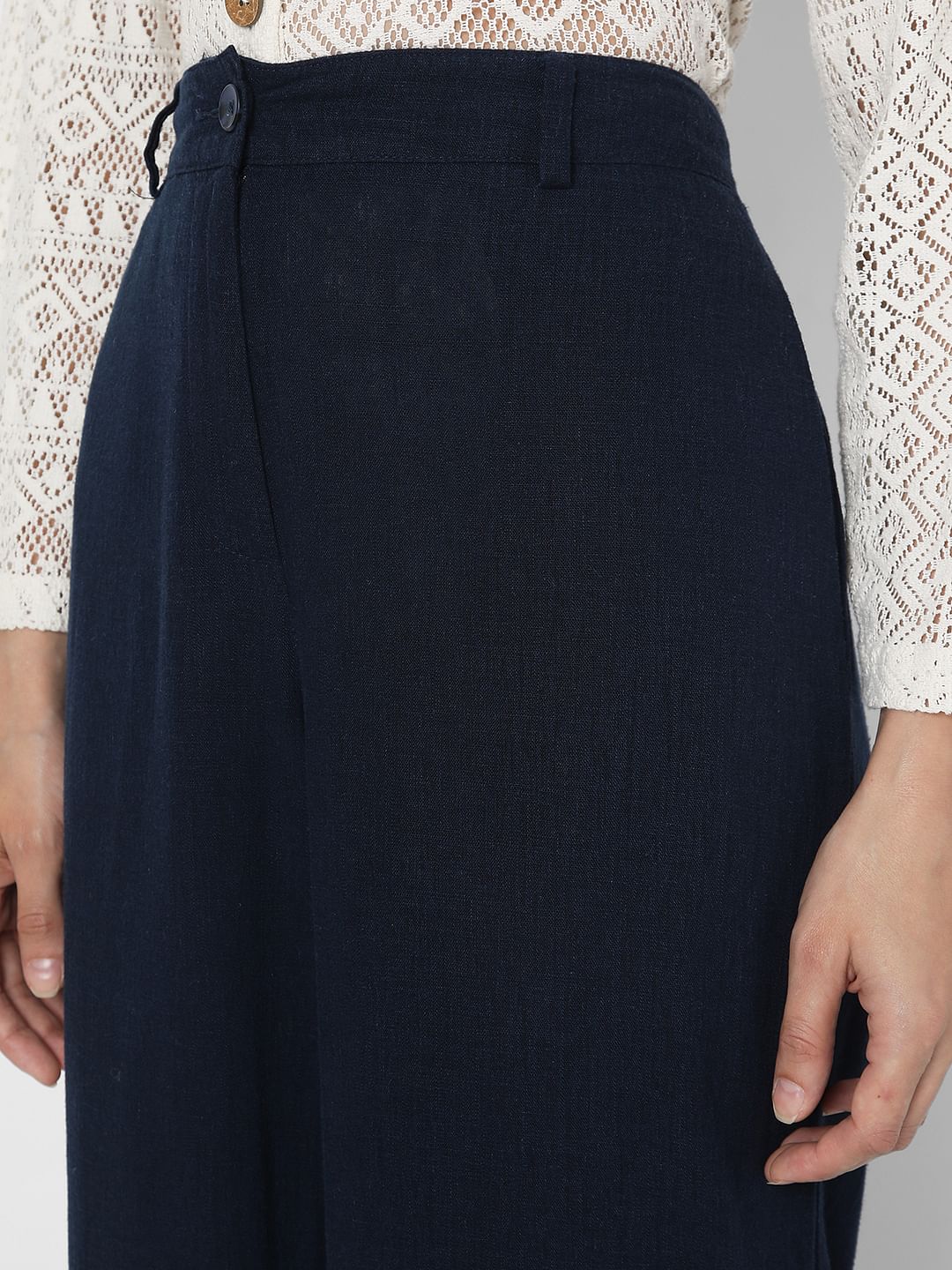 Navy Blue High Rise Pants - Image 6