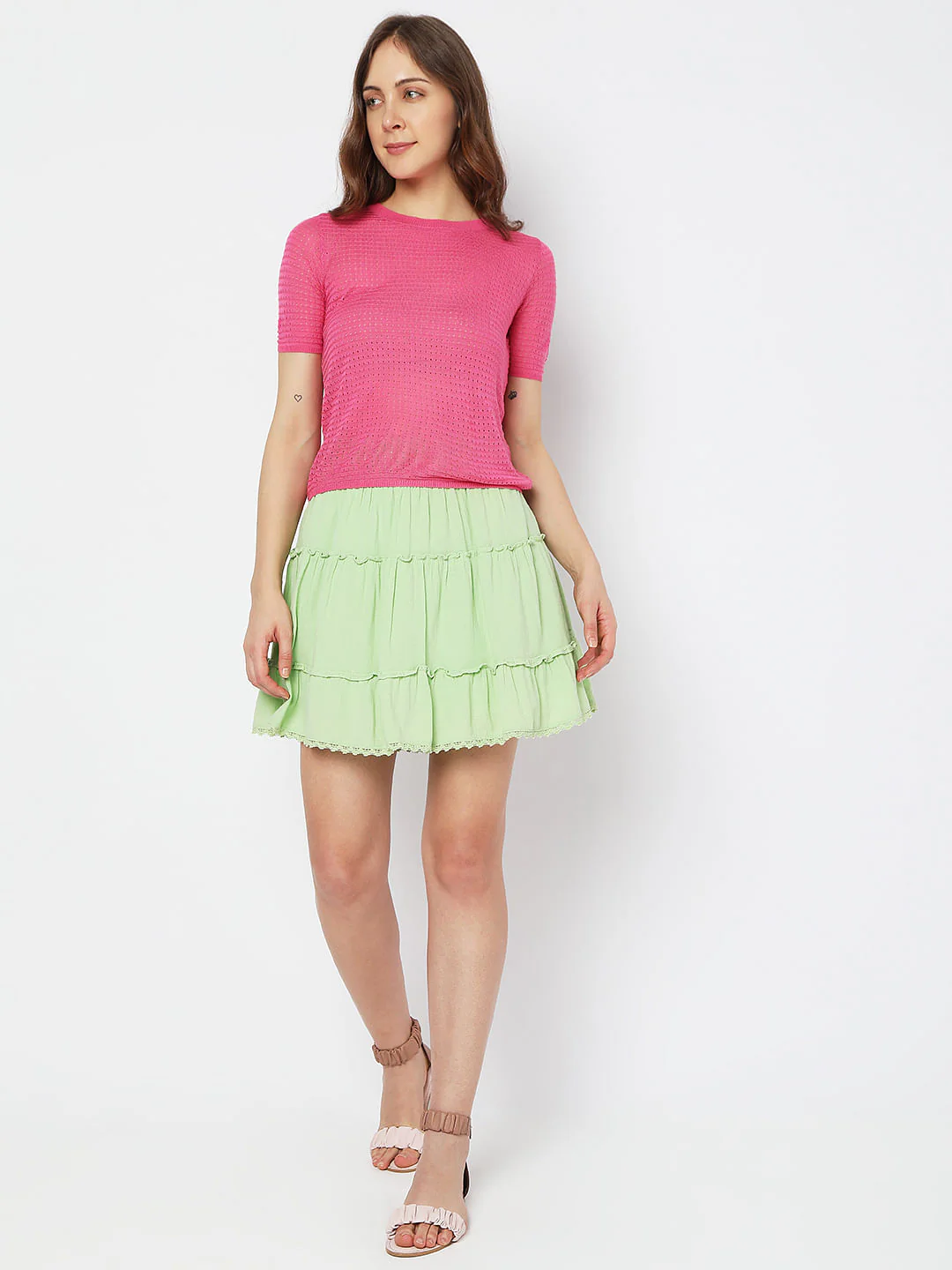 Pink Textured Knit Top - Image 5