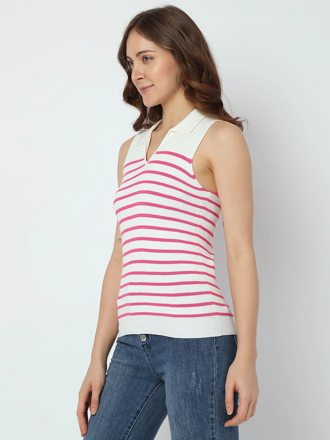 Pink Striped Knit Top - Image 3
