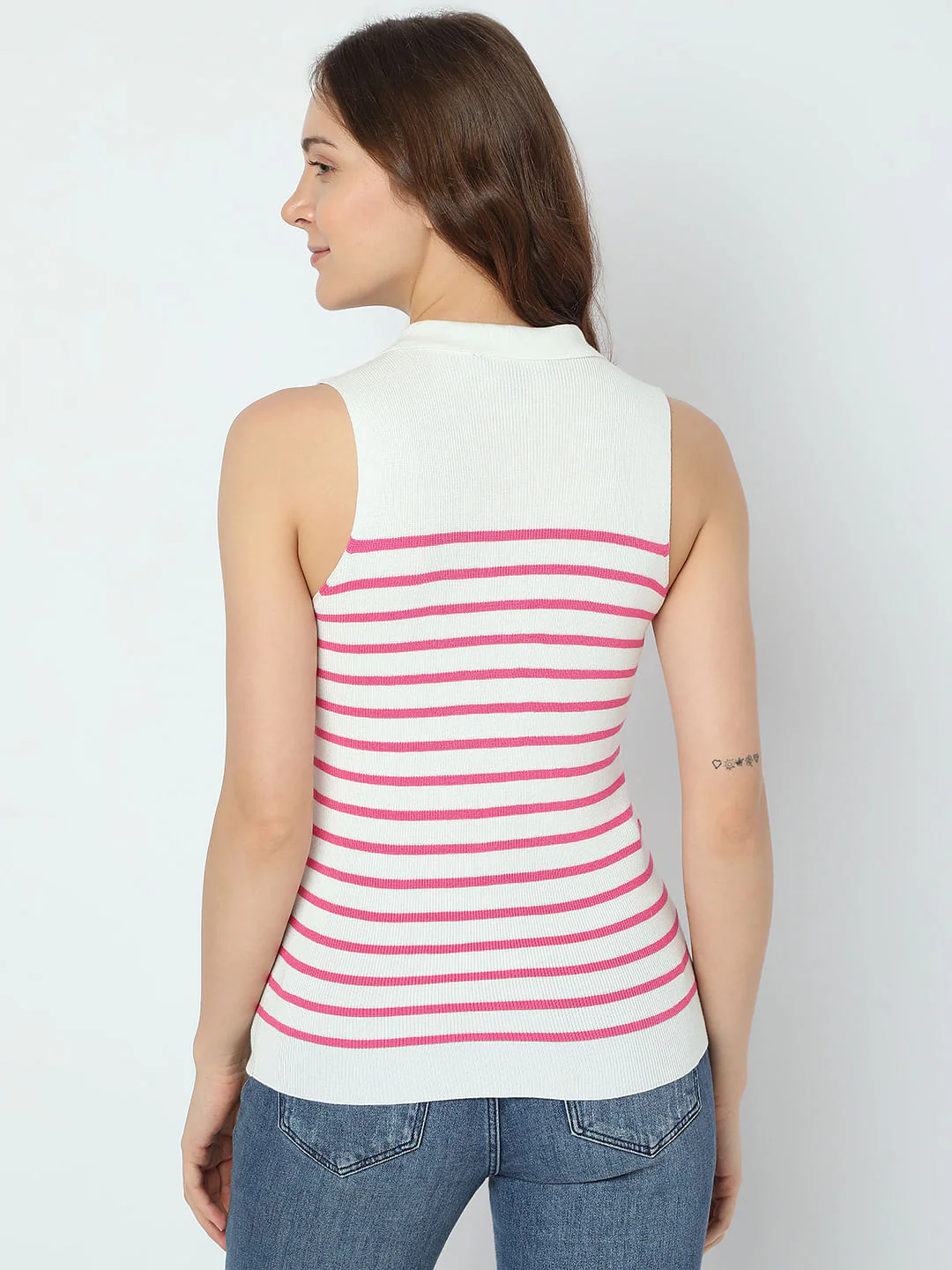 Pink Striped Knit Top - Image 4