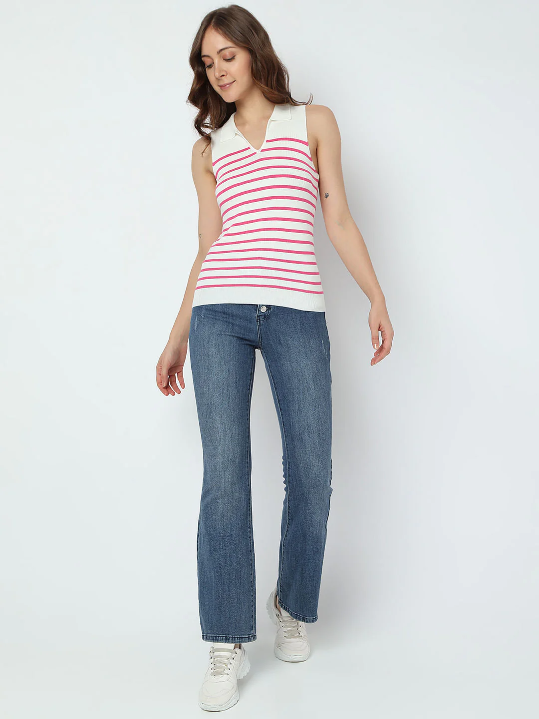 Pink Striped Knit Top - Image 5