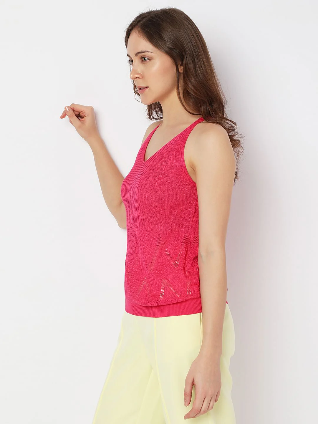 Pink Jacquard Knit Top - Image 3