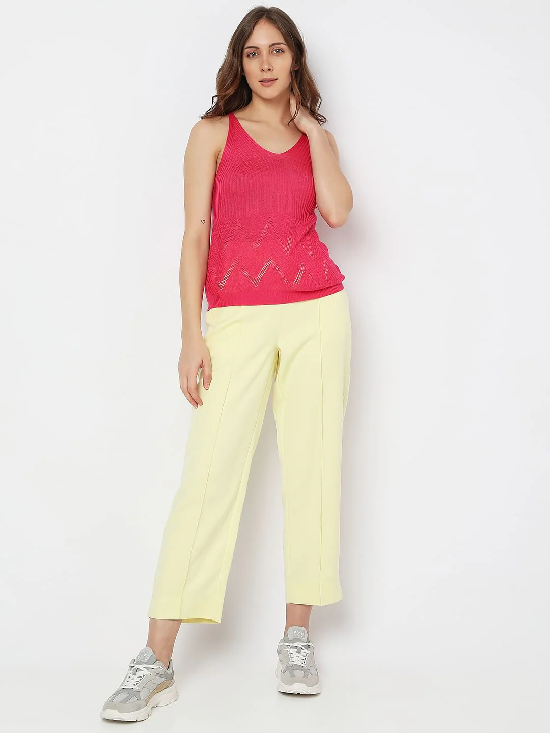 Pink Jacquard Knit Top - Image 5