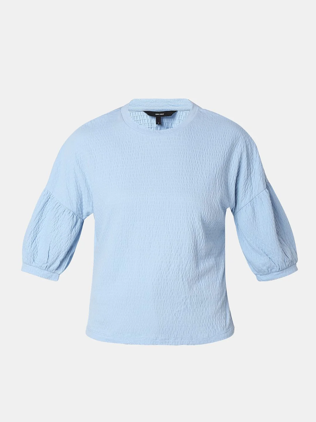 Blue Textured Knit Top - Image 7