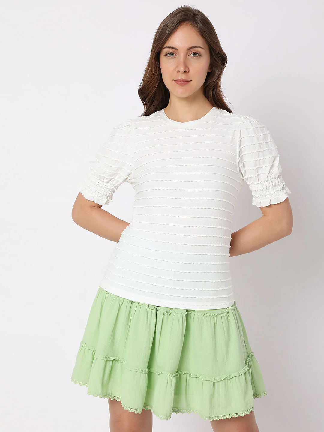White Textured Top - Image 2