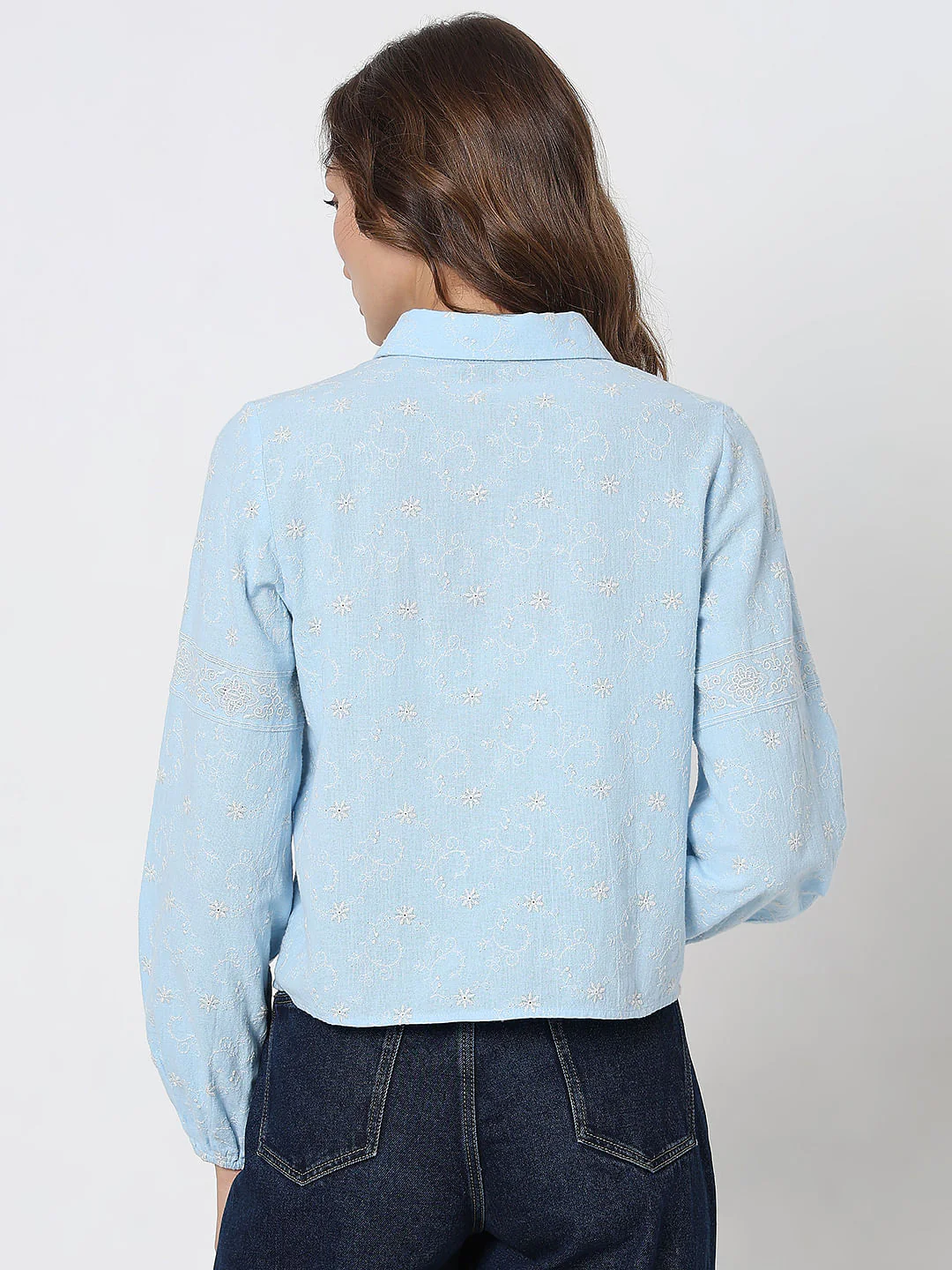 Light Blue Embroidered Shirt - Image 4
