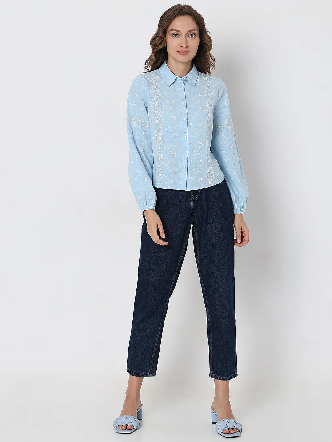 Light Blue Embroidered Shirt - Image 5
