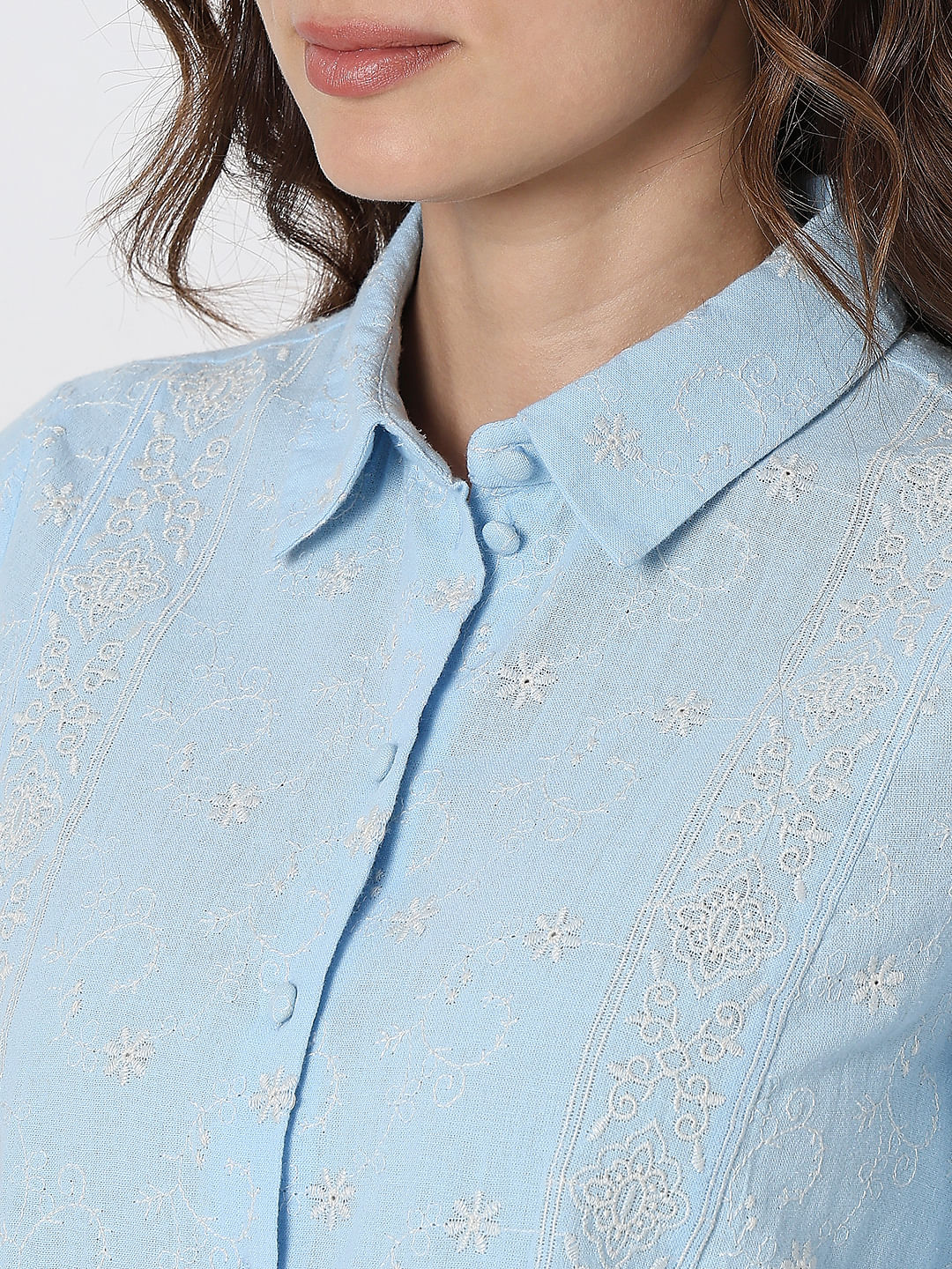 Light Blue Embroidered Shirt - Image 8
