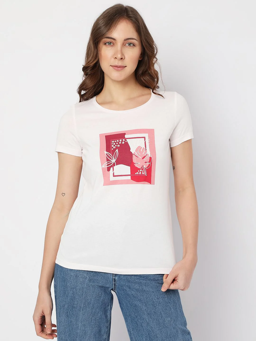 White Graphic Print T-Shirt - Image 2