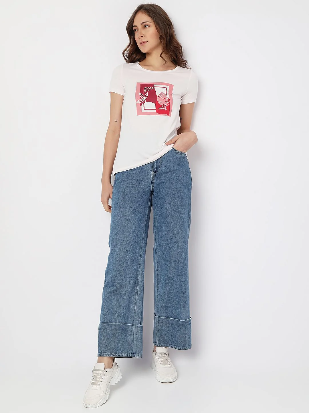 White Graphic Print T-Shirt - Image 5