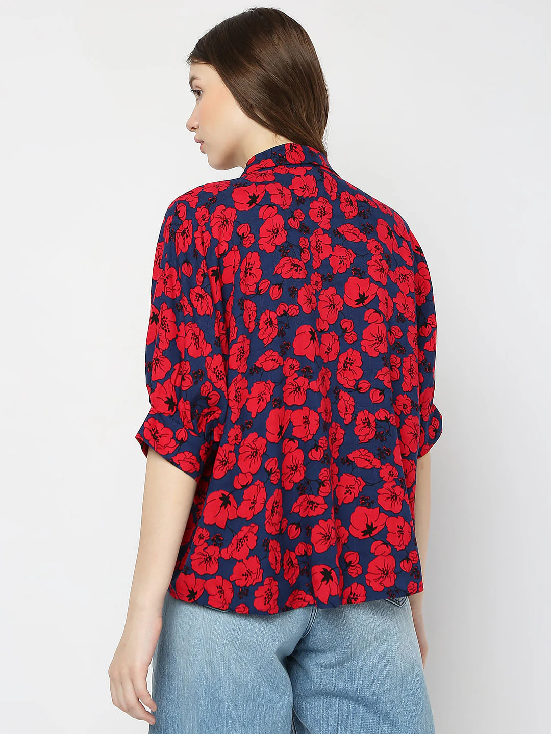 Red Floral Print Shirt - Image 3