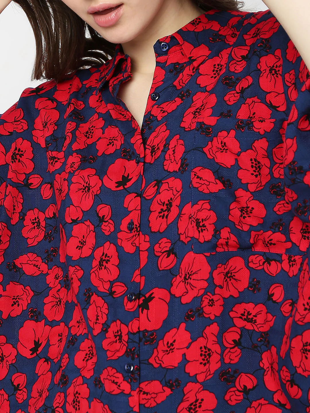 Red Floral Print Shirt - Image 5