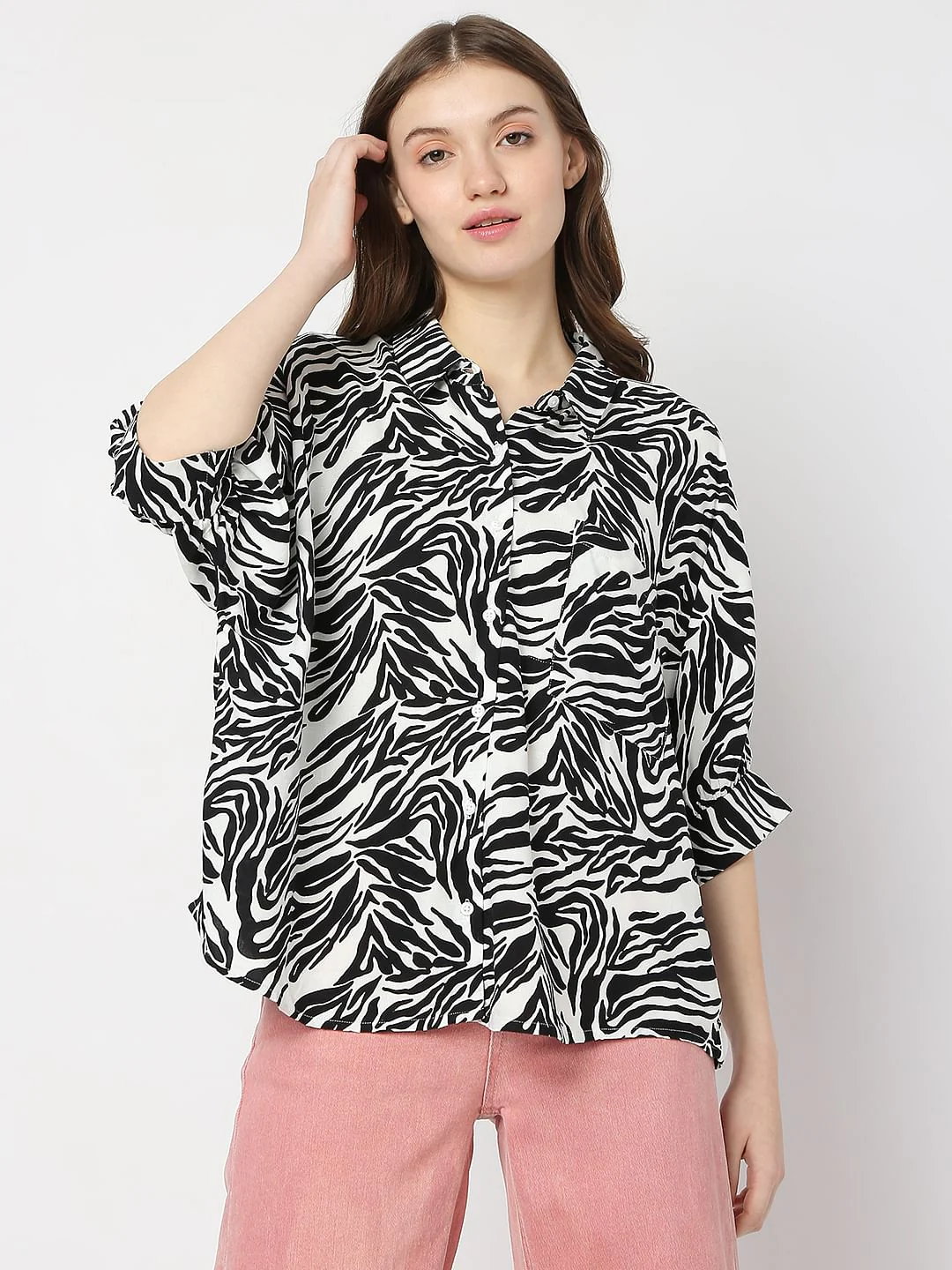 White Animal Print Shirt - Image 2